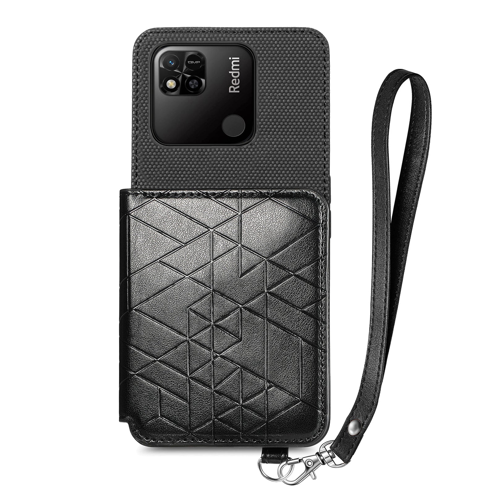 For Xiaomi Redmi 9C Redmi 9C NFC Redmi 10A Drop-proof Phone Case with Strap Kickstand PU Leather TPU Geometry Imprinted Cell Phone Cover For Xiaomi Redmi 9C Redmi 9C NFC Redmi 10A Drop-proof Phone Case with Strap Kickstand PU Leather TPU Geometry Imprinted Cell Phone Cover